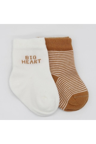 Bistyle Big Heart Penye Soket Çorap 2'li Bs10117 Hardal Hardal
