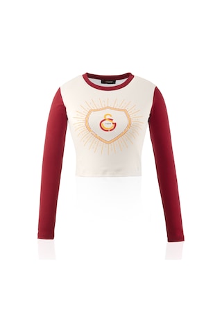 Gsstore Galatasaray Kadın Sweatshirt K242187 Ekru-bordo