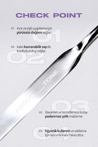 About Tone Paslanmaz Çelik Viral Makyaj Uygulama Spatulası ABOUT TONE Spatula