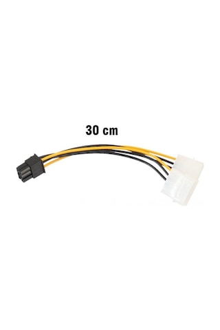 30 cm pci express to 2x 4 pin molex erkek kablo 6 pin pci exp 2x 4 pin erkek molex 30 cm power kablo