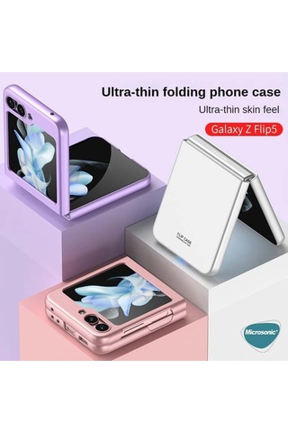 Microsonic Samsung Galaxy Uyumlu Z Flip 5 Kılıf Shape Hard Cover Siyah