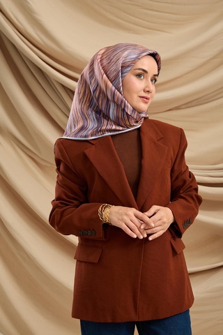 Silk Home Twill İpek Eşarp 11484-28 Yavruağzı, Mor, Pudra, Buz Mavi, Kahve