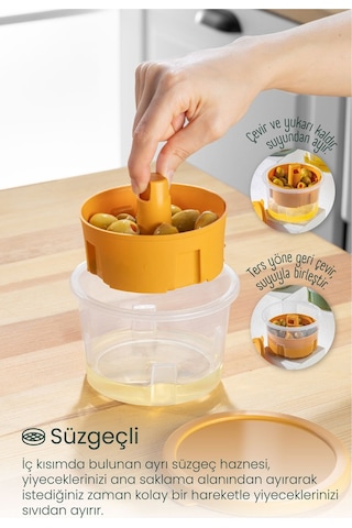 Vienev 6 Adet Mini Zeytin Turşu Peynir Saklama Kabı Kahvaltılık Sunum Kasesi Renkli