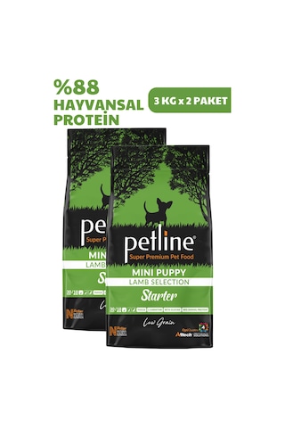 Petline Mini Puppy Kuzu Etli Küçük Irk Yavru Köpek Başlangıç Maması 2 x 3 KG