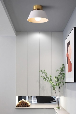 Dolly Modern Hol Koridor Giriş Için Tekli Plofonyer Metal Avize Beyaz Dolly Modern Hol Koridor Giriş Için Tekli Plofonyer Metal Avize Beyaz