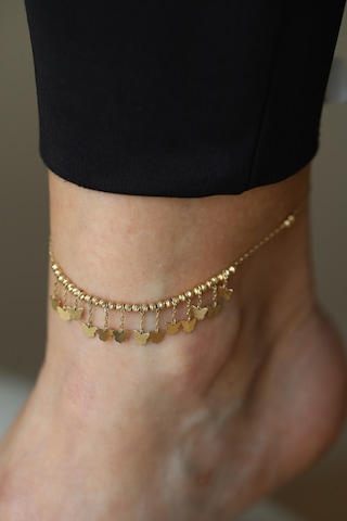 Yenigün Kuyumculuk 14 Ayar Altın Dorika Dizili Kelebek Sallantılı Halhal Hll30033