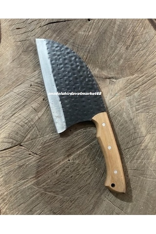 Dmr Dövme Çelik Karbon Çelik Satır Kamp Satırı Avcı Satırı Deri Kılıflı Satır Kahve