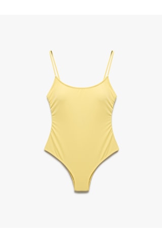 Koton Astarlı Hafif Dolgulu İnce Askılı Mayo Sarı 5sak20007mm Sarı