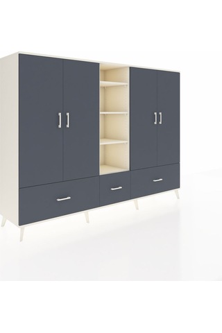 Hyperion Dolap 12 Raflı 3 Çekmeceli 4 Kapaklı 220x44x163 Aytaşı-a Aytaşı-antrasit