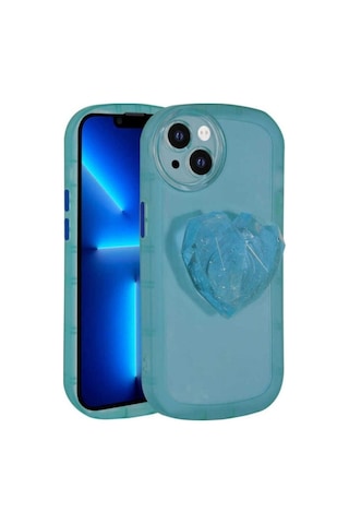 Apple Uyumlu iPhone 13 Kılıf Kamera Korumalı Pop Soketli Renkli Zore Ofro Kapak Mavi