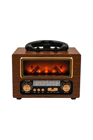 Zamanı Durduran Gs-1430 Şömine Efektli Retro Radyo Yedek Pil li