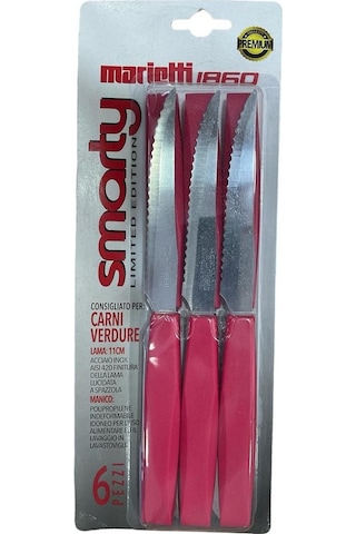 Marietti Smarty Steak Bıçağı 6'lı Fuşya 46tdb06 Gri - Siyah