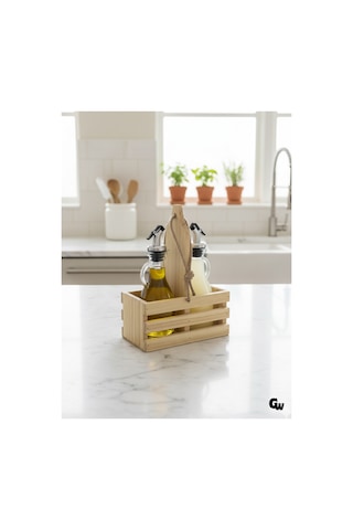 Ahşap Doğal 2li Tombul Set Yağdanlık Ve Sosluk Takımı Set Ihlamur - Kavak 1 Set Ahşap