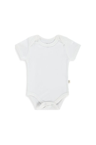 Civil Baby 5'li Çıtçıtlı Badi Seti Pamuklu Kısa Kol Ribana Bebek Atlet Badi - Beyaz