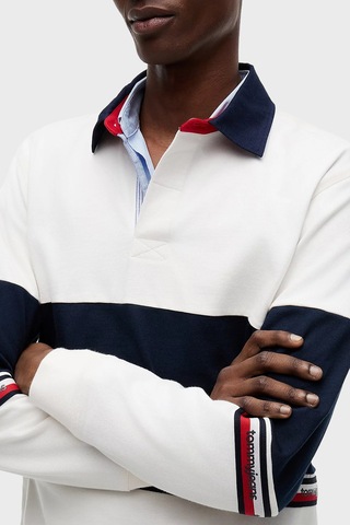Tommy Jeans Renk Bloklu Pamuklu Relaxed Fit Düğmeli Polo Yaka Sweat Erkek Polo Yaka Sweat Dm0dm23161 Ybh Beyaz