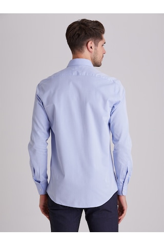 Dufy Mavi Erkek Slim Fit  Uzun Kol Gömlek - 40391 Mavi