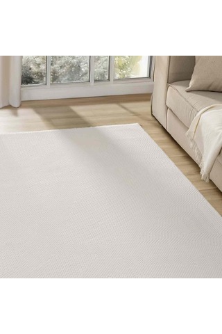 Krem Ton Sür Ton Kabartmalı Modern Halı - Mk0556krl