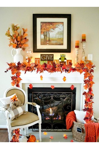 2'li Paket Sonbahar Akçaağaç Yaprağı Çelengi, 5,9 Feet/adet Asılı Çelenk Yapay Sonbahar Yaprağı Çelengi Şükran Günü Dekoru Ev Düğün Şömine Qd Kahverengi