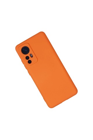 Xiaomi Mi 12 Kılıf Nano İçi Kadife Silikon - Turuncu Düz Renkli