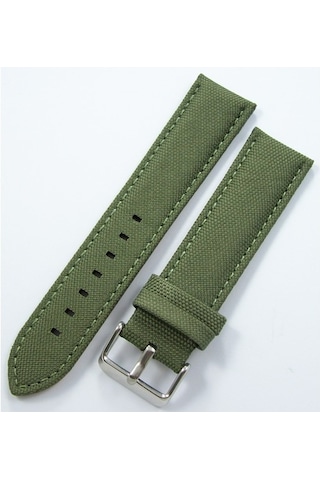 Bizon Haki Yeşil Kumaş Saat Kordonu 22Mm Dokuma Spor Perlon Kayış