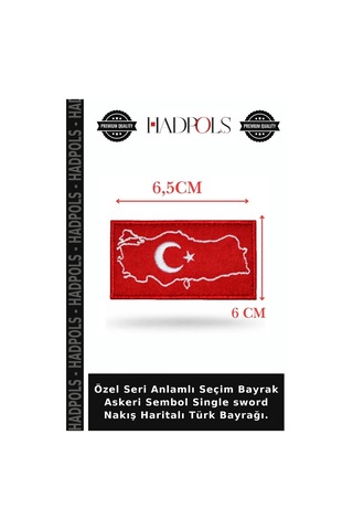Özel Seri Anlamlı Seçim Bayrak Askeri Sembol Single Sword Nakış Haritalı Türk Bayrağı. Diğer