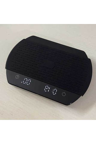 Fastbuy Wangxi 1 Adet Siyah Mat Kahve Elektronik Tartı Zamanlayıcı 3kg 0.3g Usb Şarjlı Akıllı Mutfak Tartısı Siyah