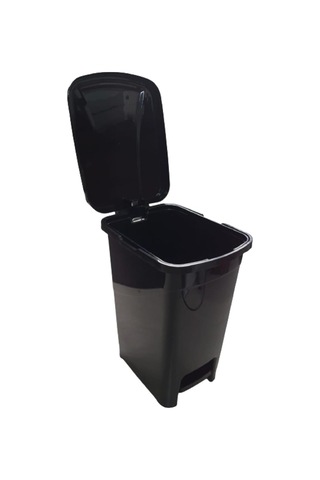 15 Lt Slim Pedallı Plastik Çöp Kovası Siyah, Evf5ds3020
