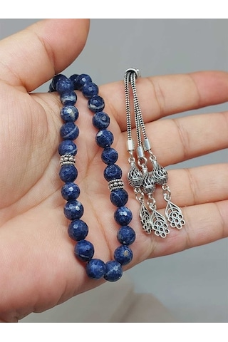 Yaşamtohumu Safir Taşı Faset Kesim 33'lük Tesbih 7 MM Gümüş 51312