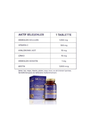 Bioxcin Beauty Collagen 30 Tablet - Tip1 Tip 3 Hidrolize Kolajen