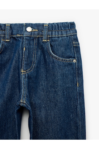 Koton Pamuklu Beli Ayarlanabilir Lastikli Balon Form Denim Pantolon Dark Indıgo 7wmb40002td Koyu İndigo