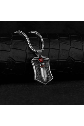 Zirkon Taşlı Motifli 925 Ayar Gümüş Kolye