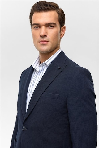 Lacivert Slim Desenli Mono Yaka 6 Drop Ceket Lacivert