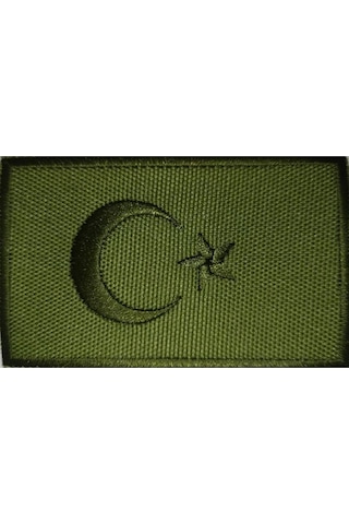 Türkiye Türk Bayrak Nakış Işleme Arma Peç 8X5 Cm Haki Türkiye Türk Bayrak Nakış Işleme Arma Peç 8X5 Cm Haki