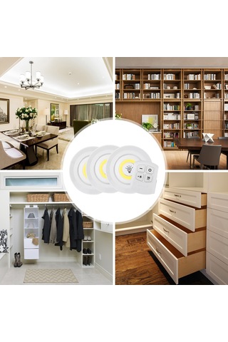 Gajeena Kablosuz Kumandalı Dokunmatik Led Lamba, Mutfak/balkon/raflar İçin Gece Aydını, Pil İle Çalışır Piller Dahil Değil Beyaz