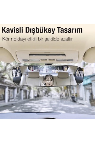 Zhltools Sd-2415 Kavisli Dışbükey Geniş Açılı Araç Dikiz Aynası 299x90mm