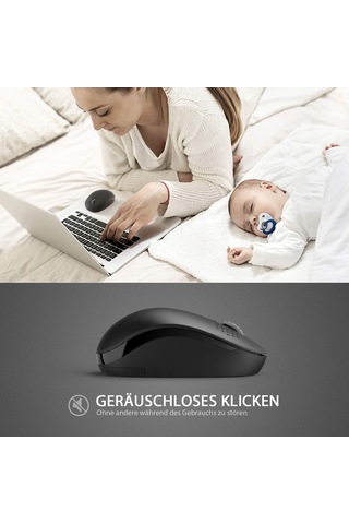 Pc Dizüstü Bilgisayar Vb. İçin Usb Alıcılı Sessiz 2,4 Ghz Kablosuz Fare Siyah Diğer