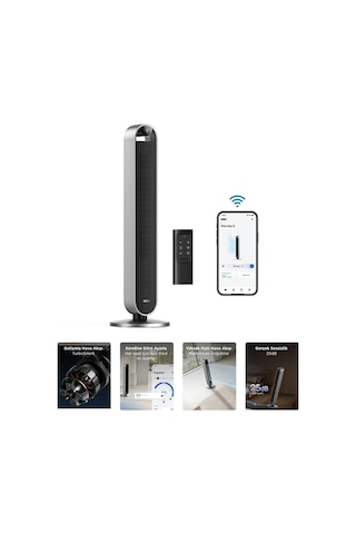 DREO Tower Fan 714S Akıllı Kule Tipi Vantilatör, 12 Hızlı, 25dB Sessiz Fan, 120° Salınımlı, WiFi ve Uygulama Kontrollü