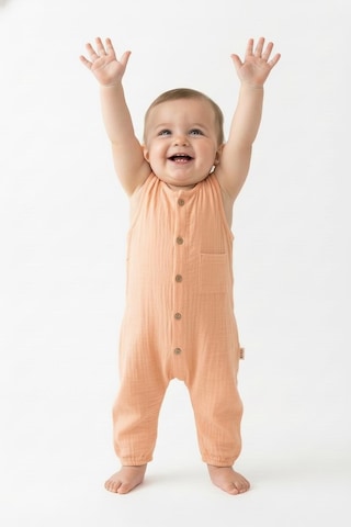 Miababy Müslin Kısa Atlet Tulum Bej