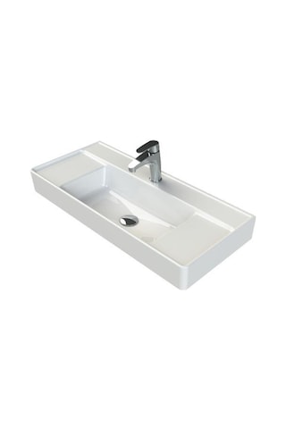 Turkuaz Seramik Cerastyle Sharp Etajer Uyumlu Damlalıklı Lavabo 85 38 CM