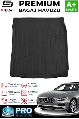 S-dizayn Volvo S90 3d Pro Bagaj Havuzu 2016 Üzeri A+ Kalite