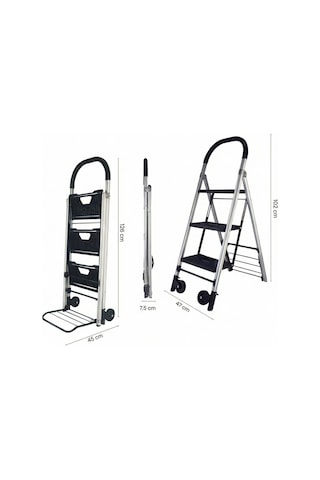 Flt60 60/120kg Katlanır Merdiven Ve Yük Taşıma Aracı Siyah-krom