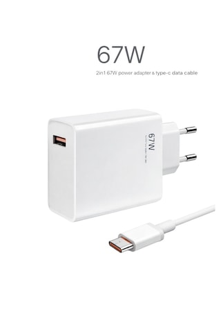 67watt Hızlı Şarj Aleti Başlık Ve Type-c Kablo Set - Android Ve İos Modellerle Uyumludur 1