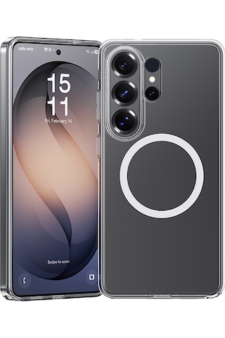Galaxy Uyumlu S26 Ultra Uyumlu Kılıf M-safe Şarj Özellikli Benks Magnetik Crystal Seri Şeffaf Kapak Şeffaf Şeffaf