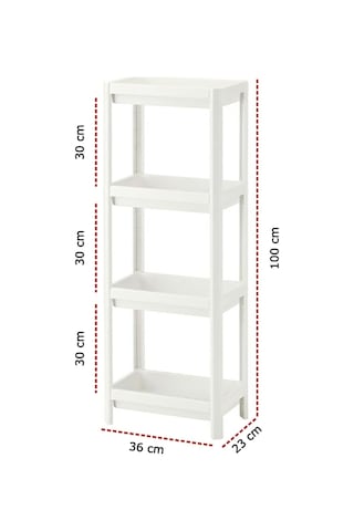 Omaş Household Product Beyaz Banyo Rafı, Organizer Raf, Çok Kullanışlı Raf Ünitesi