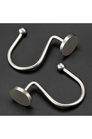 Qingmipy Paslanmaz Nikel Duş Perdesi Askıları - 12'li Set, Dayanıklı Metal Kancalar Diğer