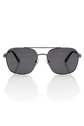Di Caprio Dc3051gun Altıgen Modern Aviator Polarize Camlı Erkek Güneş Gözlüğü Metalik Gri