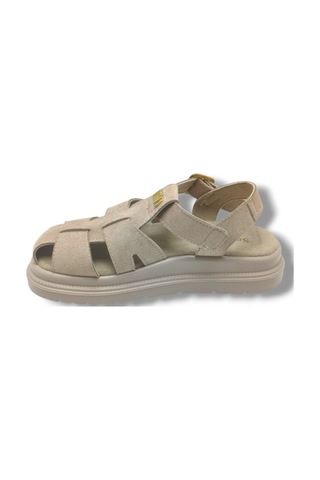 Şanzelize K805-26 Süet Tokalı Anatomik Taban Kadın Sandalet Bej