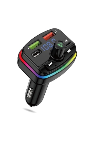 Araç Bluetooth 5.1 Fm Transmitter Cihazı Araba Müzik Mp3 Çalar Oto Çakmaklık 20w Hızlı Şarj Aleti
