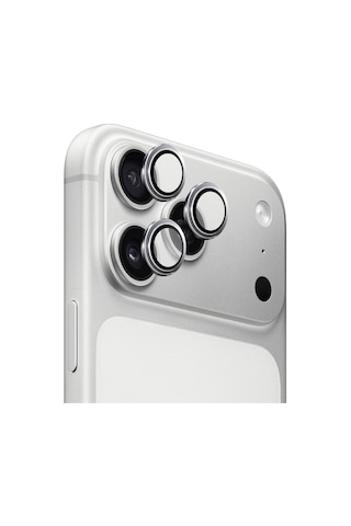 Safeus 9h+ Safir Temperli Kamera Lens Koruyucu Apple Uyumlu iPhone 17 Pro Max Ve İle Gümüş