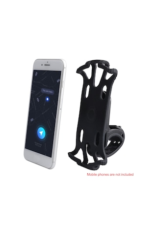 Skycity Bisiklet Telefon Tutucu Silikon, 360 Derece Döner, 4.0-6.5 İnç Telefonlar İçin, Sıkıca Tutma, Kol Çubuğuna Kolay Kurulum, Dayanıklı Materyal Siyah
